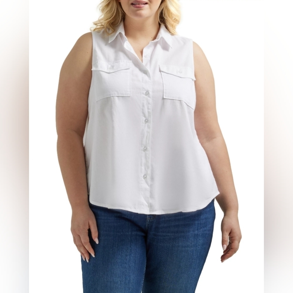 NWT Plus Size LEE All Purpose Sleeveles shirt 100% cotton